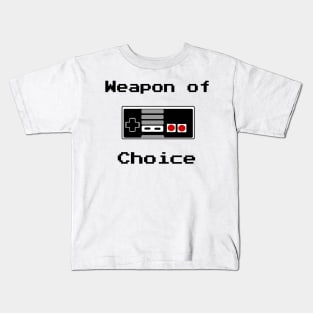 Old School Gamer Weapon of Choice Art Kids T-Shirt